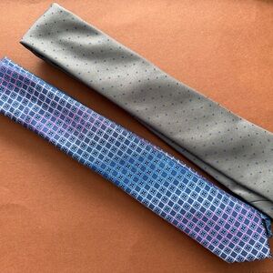 Bespoke Blue and Gray Patterned Ties